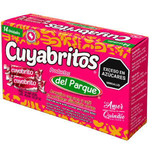Cuyabritos de café con coco empaque cuadrado